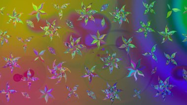 Kahverengi renkte yaz çiçekleri. Raster deseni. Küçük çiçekteki sevimli çiçek deseni. Raster illüstrasyonu.