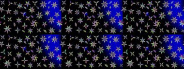 Siyah renklerde. Güzel kumaş deseni. Raster illüstrasyonundaki çiçek desenli çizim. Raster illüstrasyonu.