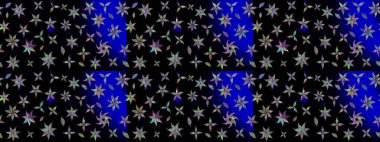 Siyah renkli çiçekler. Raster illüstrasyonu. Şirin çiçek elementleri. Çizim.