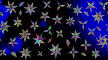 Siyah renkli çiçekler. Renkli Bahar temalı eskiz kalıbı. Düz Çiçek Elementleri Tasarım Raster illüstrasyonu. Çiçekli çiçek deseni, suluboya..