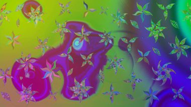 Modern stil dokusu. Çiçek desenli raster, yeşil çizgi grafik deseni soyut raster arkaplan.