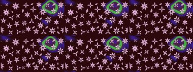 Varicolobrown Raster çizimi. Küçük çiçekteki sevimli çiçek deseni. Birçok kahverengi ve soyut çiçekli tropikal çizim deseni.