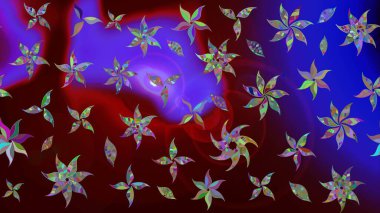 Kahverengi renkli çiçekler. Şatafatlı bahar bahçesi dokusu. Kahverengi renkte çiçek eskizi. Çiçek deseni. Raster illüstrasyonu.