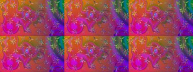 Çiçekli zambakların eskiz geçmişi. Parlak çiçekli kolaj çiçekleri mor. Çiçek tasarımı için inanılmaz kolaj cennet tarzı..