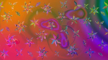 Mor renkli vadi çiçekleri. Çiçeksel çizim kalıbının çizimi.