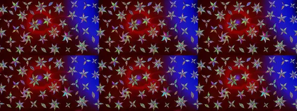 Raster illüstrasyonu. Çiçek buketleriyle klasik bir eskiz şekli. Kahverengi renklerde.