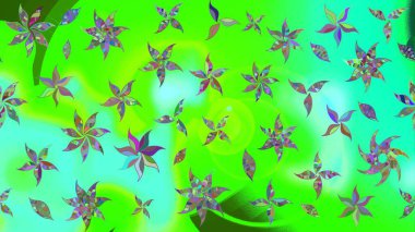 Küçük çiçekteki sevimli çiçek deseni. Yumuşak, yeşil renkli yaz çiçekleri. Raster deseni. Raster illüstrasyonu.