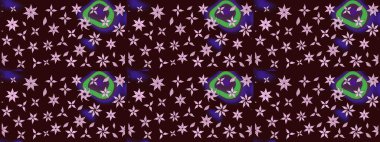 Varicolobrown Raster çizimi. Küçük çiçekteki sevimli çiçek deseni. Birçok kahverengi ve soyut çiçekli tropikal çizim deseni.