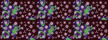 Küçük bir çiçekte eskiz deseni. Raster illüstrasyonu. Hoş bir çiçek geçmişi var. Güzel kumaş deseni.