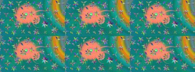 Suluboya tarzında mavi renkli çiçekler. Raster illüstrasyonunda çiçek deseni çizimi.