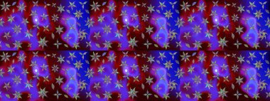 Mor renkli çiçekler. Düz Çiçek Elementleri Tasarımı. Renkli Bahar Teması eskiz kalıbı. Raster illüstrasyonunda çiçek deseni çizimi.