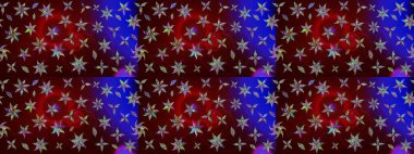 Düz Çiçek Elementleri Tasarımı. Sevimli çiçek raster deseni. Modaya uygun kumaş deseni. Renkli Yaz Teması çizim şablonu.