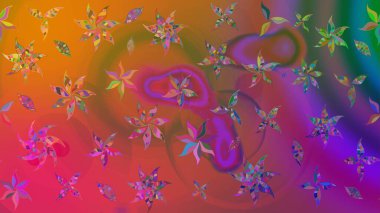 Mor renkli vadi çiçekleri. Çiçeksel çizim kalıbının çizimi.