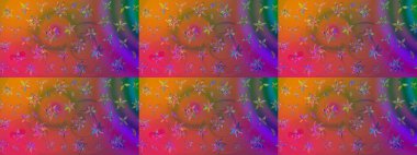 Halk tarzı. Renkli çiçekleri ve turuncu yaprakları olan harika bir çiçek deseni. Modern çiçek arkaplanı. Moda baskıları için zarif bir şablon.