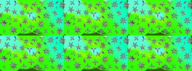 Süslü kumaş deseni. Düz Çiçek Elementleri Tasarımı. Renkli Bahar Teması eskiz kalıbı. Raster illüstrasyonunda çiçek deseni çizimi.