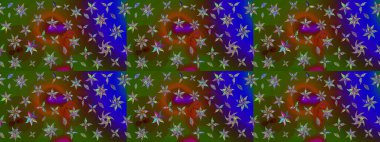 Hediye ambalaj kağıdı, tebrik kartları, posterler ve pankart tasarımı. Yeşil renkli çiçekler. Raster düz çiçek çizim deseni.