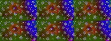 Elle çizilmiş sonbahar çiçeği deseni. Tekstil ve kapak tasarımı için mükemmel. Doodle tarzı. Yeşil renkli çiçekler. Renkli yeşil çizim deseni.