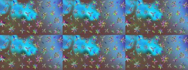 Poster ya da kapak için arka plan. Tekstil için figür. Davetiye ve kartpostal tasarımı için dekoratif çiçek unsurları. Şirin, zarif çiçekler Raster illüstrasyonu. Yapraklı çizim deseni.