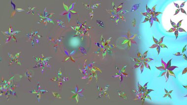 Çiçekli, yapraklı, çiçek desenli eskiz. El çizimi. Raster illüstrasyonu.