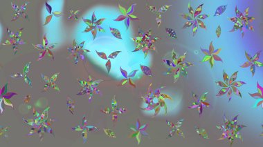 Gri renkli çiçekler. Renkli Bahar Teması eskiz kalıbı. Çiçek desenli eskiz. Düz Çiçek Elementleri Tasarım Raster illüstrasyonu.