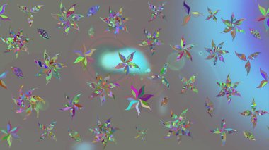 Küçük çiçekte hoş bir çiçek deseni var. Gri renkler ve parlak çiçekler üzerine soyut çizim deseni. Çiçek elementli zarif raster dokusu..