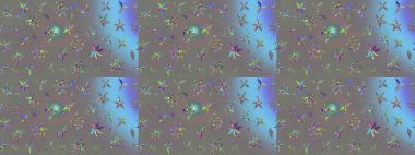 Çocuksu tasarım. Gri arka planda. Elle çizilmiş çiçek desenli Raster çizimi. Tekstil, kumaş, ambalaj, hatıra defteri için güzel çiçek arkaplanı..