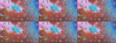 Güzel karalamalı çiçek desenli çizim. Raster illüstrasyonu. Küçük çiçekteki sevimli çiçek deseni. Güzel kumaş deseni.