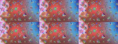 Soyut etnik raster çizim kalıbı. Kabile sanatı boho baskısı, klasik çiçek arkaplanı. Arkaplan dokusu, duvar kağıdı, pembe renkli çiçek teması.