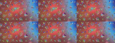 Varicolobrown Raster çizimi. Küçük çiçekteki sevimli çiçek deseni. Birçok kahverengi ve soyut çiçekli tropikal çizim deseni.