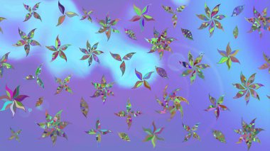 Mor renkli çiçekler. Raster illüstrasyonunda çiçek deseni çizimi.