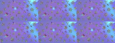 Raster illüstrasyonu. Mor renklerde. Menekşe renginde mor papatya deseni.