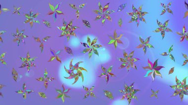 Menekşe arkaplanda. Çocuksu tasarım. Tekstil, kumaş, ambalaj, hatıra defteri için hoş bir çiçek arkaplanı. Elle çizilmiş karalama çiçekleri ile Raster çizim deseni.