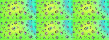 Çiçekler suluboya tarzında yeşil renkte. Çiçekli yeşil renkte bir çiçek deseni çiz.