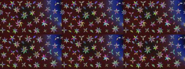 Renkli çizim kalıbı. Çiçek arkaplan. Çiçek duvar kâğıdı. Raster illüstrasyonu. Kahverengi renkli şirin tekstil.