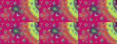 Soyut çiçek çizim kalıbı arka planı. Raster deseni. Raster illüstrasyonu. Morumsu renklerde. Küçük çiçekte sevimli çiçek deseni var..