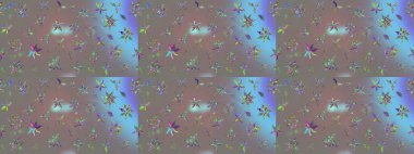 Raster çiçek desenleri çiziyor. Vadinin gri renkli çiçekleri.