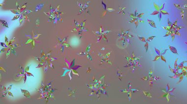 Kabile sanatı boho baskısı, klasik çiçek arkaplanı. Soyut etnik raster çizim kalıbı. Arkaplan dokusu, duvar kağıdı, gri renkli çiçek teması.