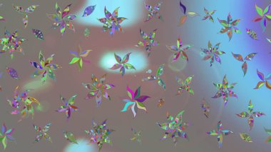 Gri renkli gri papatya deseni. Raster illüstrasyonu. Gri renklerde.