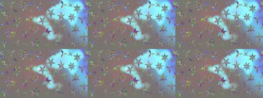 Raster illüstrasyonu. Raster illüstrasyonu. Gri renkli çiçekler. Çiçek desenli çizim. Asya tekstil tarzında.