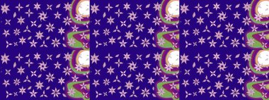 Düz Çiçek Elementleri Tasarımı. Mavi renkli çiçekler. Raster illüstrasyonundaki çiçek desenli çizim. Renkli Yaz Teması çizim şablonu.