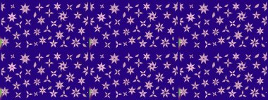 Mavi renkli çiçek desenli çizim. Suluboya tarzında mavi renkte çiçekler.