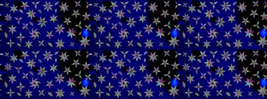 Küçük çiçekteki sevimli çiçek deseni. Mavi renkte çiçekler.