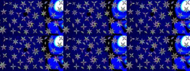 Çiçek desenli eskiz. Gömlek baskısı için çiçek boyası. Mavi renkte çiçekler.