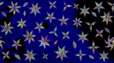 Küçük çiçekteki sevimli çiçek deseni. Mavi renkte çiçekler.