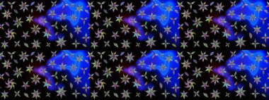 Raster illüstrasyonundaki çiçek desenli çizim. Renkli Bahar Teması eskiz kalıbı. Düz Çiçek Elementleri Tasarımı. Siyah renkte çiçekler.