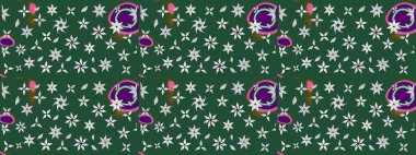 Sketch Floral Pattern in Raster illustration. Fancy fabric pattern. Colour Spring Theme sketch pattern Background. Flat Flower Elements Design.