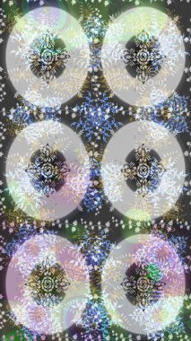 Raster illüstrasyonu. Renkli arka planda izole edilmiş kar tanelerinin düz tasarımı. Kar taneleri arka planda. Kar tanesi süsleme deseni. Kar taneleri deseni.