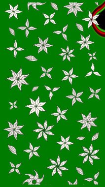 Küçük renkli çiçekler. Yeşil çiçekli bahar çiçekleri. Küçük çiçekte güzel bir desen. Moda baskıları için zarif bir şablon. Motley illüstrasyonu.