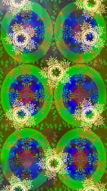 Düz kar karalama ikonları, kar taneleri silueti yeşil, mavi ve kahverengi renkler noel afişi, kartlar. Güzel soyut kar tanesi raster tasarımı. Yeni yıl kar tanesi.