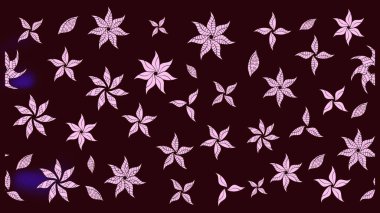 Raster deseni. Kahverengi renkte yaz çiçekleri. Raster illüstrasyonu. Küçük çiçekte sevimli çiçek deseni var..